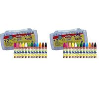 CYPBRANDS Play Doh, Ceras Blandas de 12 Colores Variados Para Niños, Material Escolar para Colorear, (Paquete de 2)