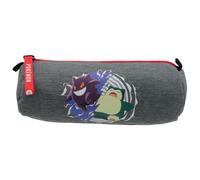 CYPBRANDS- Pokémon- Estuche cilíndrico, Portatodos, Material Escolar, Battle. Estuche, Color Gris. Producto Oficial