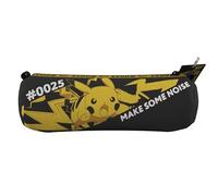 CYPBRANDS- Pokémon- Estuche cilíndrico, Portatodos, Material Escolar, Pikachu, Estuche, Color Negro, Producto Oficial