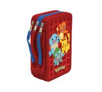 CYPBRANDS- Pokémon, Estuche, Plumier de 3 Pisos, Material Escolar, Multicolor, Producto Oficial