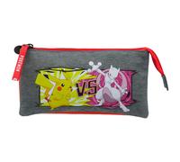 CyP Brands - Estuche triple Battle - 5 compartimentos, portatodo, trolley, gris, producto oficial