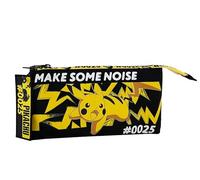 CYPBRANDS- Pokémon- Estuche Triple, Portatodo, 5 Compartimentos, Material Escolar, Estuche Trolley, Pikachu, Color Negro, Producto Oficial