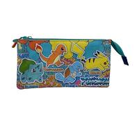 CyP Brands- Pokémon- Estuche Triple, Portatodo, 5 Compartimentos, Material Escolar, Estuche Trolley. Urban Colors. Multicolor, Producto Oficial