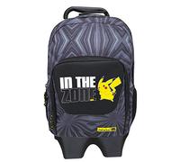 CYPBRANDS Pokémon- Mochila con carro extraíble, Material escolar, Mochila con ruedas, Color Gris, Unisex, Producto Oficial