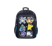 CyP Brands-Pokémon-Mochila escolar, Mochila, Adaptable a carro, Material escolar, Backpack, Pikachu, Eeve, Color Negro, Producto Oficial