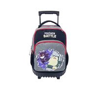 CYPBRANDS-Pokémon-Mochila escolar, Mochila, Adaptable a carro, Material escolar, Backpack, Battle, Color gris, Producto Oficial