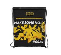 CYPBRANDS- Pokémon-Mochila, Saco, Bolsa con cuerdas, Pikachu, Color Negro, Producto Oficial