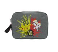 CYPBRANDS- Pokémon- Neceser, Bolsa de viaje, Bolsa de aseo, Unisex, Color Gris, Zapatillero, Battle, Producto Oficial