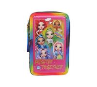 CYPBRANDS Rainbow High, Estuche, Plumier de 3 Pisos, Material Escolar, Multicolor, Producto Oficial
