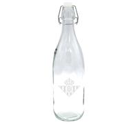 CYPBRANDS Real Betis Balompié, Botella, Botella de Agua, Vidrio, Capacidal 1 L, Transparente, Producto Oficial