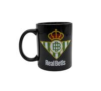 CyP Brands- Real Betis Balompié, Taza, Cerámica, Menaje, Desayuno, Color Negro, Producto Oficial