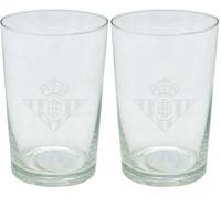 CYPBRANDS Real Betis Balompié, Vaso de Agua, Vidrio, Resistente, Apto para Lavavajillas y Microondas, Capacidad 270 ml, Producto Oficial (Paquete de 2)