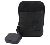 CYPBRANDS- Real Madrid, Bandolera, Bolso, Cartera, Riñonera, Color Negro, Producto Oficial
