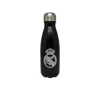CYPBRANDS Real Madrid- Botella de Agua de Acero, Bidón, Cantimplora, Cierre Hermético, 550 ml, Color Negro, Producto Oficial