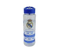 CYPBRANDS- Real Madrid,Botella de Agua, Deportiva, Bidón, Cantimplora, Transparente, Producto Oficial