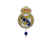 REAL MADRID CF - Gancho de Pared de Madera, con Forma de Escudo, Producto Oficial (CyP Brands)