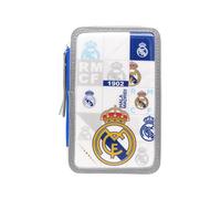 CYPBRANDS Real Madrid, Estuche, Plumier de 3 Pisos, Material Escolar, Multicolor, Producto Oficial