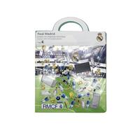 CYPBRANDS- Real Madrid, Libro de Pegatinas, Juego Estadio, 3D, Reutilizables, Multicolor, Producto Oficial