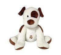 CyP Brands- Real Madrid- Muñeco de Peluche, Perro 25 cm, Color Blanco, Producto Oficial