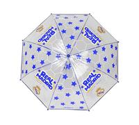 CyP Brands- Real Madrid- Paraguas infantil, Paraguas Manual para Niños, Transparente, 8 Varillas y Tubo Metálico de Gran Resistencia, Producto Oficial