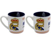 CYPBRANDS Real Madrid, Taza, Taza Cerámica, Menaje, Desayuno, Tazas Originales, Color Blanco, Producto Oficial (Paquete de 2)