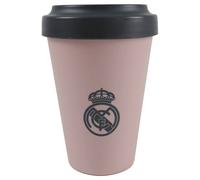 CYPBRANDS Real Madrid, Vaso para llevar, Take Away, con Tapa, Color Rosa, Producto Oficial