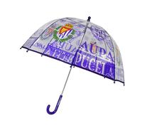 CYPBRANDS Real Valladolid-Paraguas infantil, Burbuja, Transparente, Paraguas manual, 48 cm., Multicolor, Producto Oficial