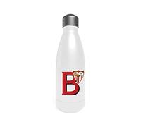 CYPBRANDS Sevilla - Botella Agua de Acero Inoxidable, Bidón, Cantimplora, Cierre Hermético, Letra B, 550 ml, Color Blanco, Producto Oficial