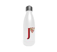 CYPBRANDS Sevilla - Botella Agua de Acero Inoxidable, Bidón, Cantimplora, Cierre Hermético, Letra J, 550 ml, Color Blanco, Producto Oficial