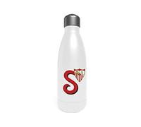 CYPBRANDS Sevilla - Botella Agua de Acero Inoxidable, Bidón, Cantimplora, Cierre Hermético, Letra S, 550 ml, Color Blanco, Producto Oficial