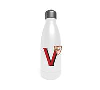 CYPBRANDS Sevilla - Botella Agua de Acero Inoxidable, Bidón, Cantimplora, Cierre Hermético, Letra V, 550 ml, Color Blanco, Producto Oficial