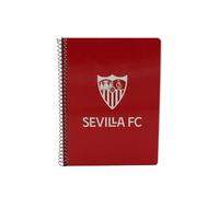 CYPBRANDS Sevilla- Cuaderno, Espiral, Cuartilla, Bloc, Libreta, Cuadriculado, Material escolar, Papelería, Color Rojo, Producto oficial