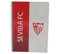 Sevilla- Cuaderno, Espiral, Libreta, Bloc, Cuadriculado, Material escolar, Papelería, Color rojo, Producto oficial (CyP Brands)