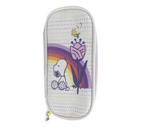 CYPBRANDS Snoopy- Estuche, Portalápices, Neceser Maquillaje, Papelería, Oficina, Material Escolar,Organizador, Color Beige, Producto Oficial