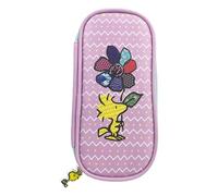 Snoopy- Estuche, Portalápices, Neceser Maquillaje, Papelería, Oficina, Material Escolar, Organizador, Color Rosa, Producto Oficial (CyP Brands)