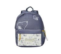 CYPBRANDS-Snoopy Mochila juvenil, Adaptable a carro, Trolley, Material escolar, Backpack, Color Petróleo, Producto Oficial