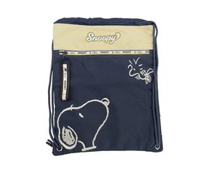 CYPBRANDS-. Snoopy, Mochila saco, Mochila con cuerdas, Bolso, Complementos, Color Petróleo, Producto Oficial