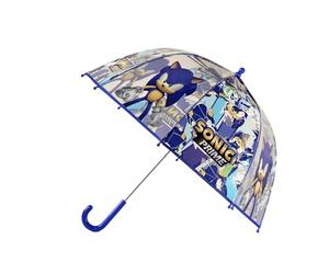 CYPBRANDS Sonic-Paraguas infantil, Burbuja, Transparente, Paraguas manual, 48 cm., Multicolor, Producto Oficial