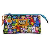 CYPBRANDS Stumble Guys, Estuche Triple, Portatodo, 5 Compartimentos, Material Escolar, Estuche Multicolor, Producto Oficial