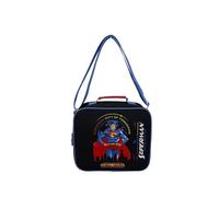 CyP Brands- Superman, Bolsa de Merienda, Porta alimentos, Almuerzo, Bolsa Isotérmica,Fiambrera, Nevera Portáitl, Color negro,Producto Oficial