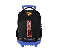 CYPBRANDS Superman, Mochila, Mochila Troley, Carro Compacto, Mochila Escolar, Colora Negro, Producto Oficial