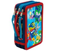 CYPBRANDS- Superthings, Estuche, Plumier de 3 Pisos, Material Escolar, Multicolor, Producto Oficial