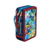 CYPBRANDS- Superthings, Estuche, Plumier de 3 Pisos, Material Escolar, Multicolor, Producto Oficial