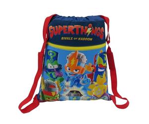 CYPBRANDS- Superthings-Mochila, Saco, Bolsa con cuerdas, Color Azul, Producto Oficial