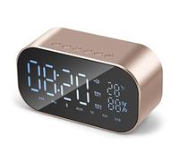 CYPHE Altavoz inalámbrico Bluetooth inalámbrico Mini Reloj Despertador móvil pequeño Audio computadora subwoofer shoeeo Sonido Altavoz de estantería (Color : Gold)