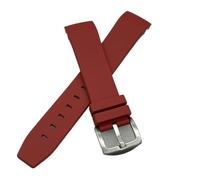 CYPHE Correa de goma natural 22mm accesorios caja no pegajosa pelo general a prueba de agua apto for seiko correa de reloj (Color : Rosso, Size : 22mm)
