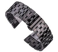 CYPHE Pulsera de correa de metal sólido Plata Negro Rosa Oro Menores 316L Correa de acero inoxidable Strap 20 mm 22 mm 24 mm 26 mm correa de reloj (Color : Noir, Size : 22mm)