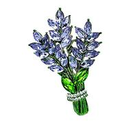 CYPINA Precioso broche de flores brezadas con circonita cúbica morada atada para el día de la madre, regalo para el día de la madre, 6 x 8 cm, cristal, cristal, 2.75''X3.35'', Cobre, cristal, Cristal