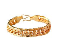 CyplayMach RTT Fashion - Pulsera de cadena cubana de plata de ley 925 con eslabones anchos oxidados/chapados en oro con estilo urbano, joyería de regalo para él, One Size (Standard Men’s Wrist