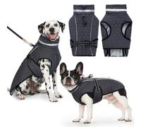 Cyponpy Abrigo Impermeable para Perro con Arnés Cálido Chaqueta Impermeable para Perros con Forro Polar Invierno Chubasquero Perro Reflectante Abrigos y Chaquetas para Perros Pequeño Mediano Grande